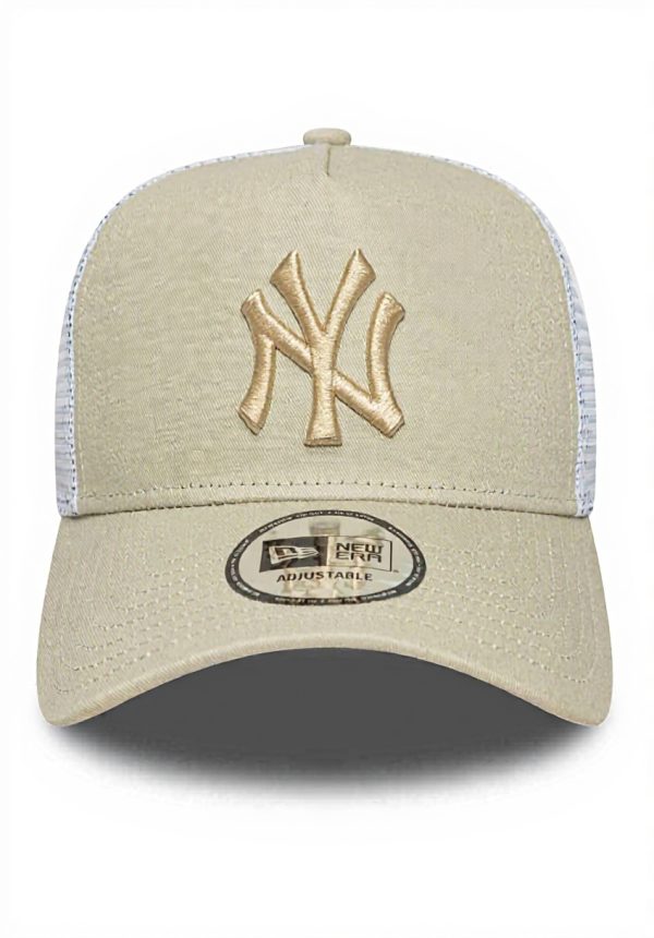 New Era Yankees Cap A-Frame Trucker Stone Beige