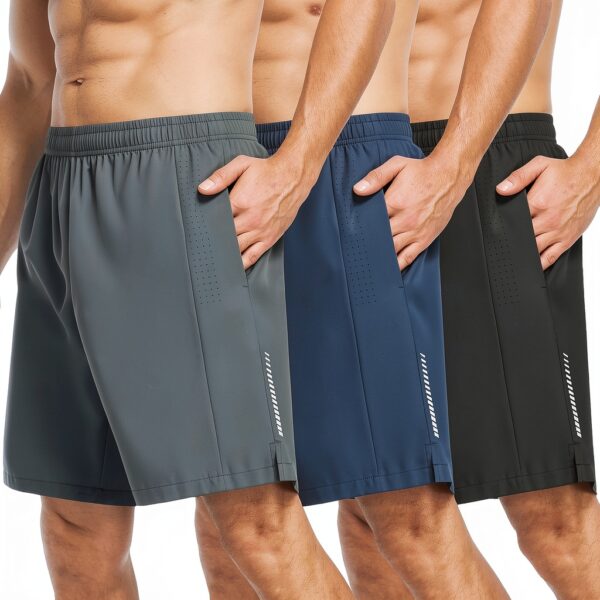 Herren Sportshorts atmungsaktiv reflektierend Laufshorts-0