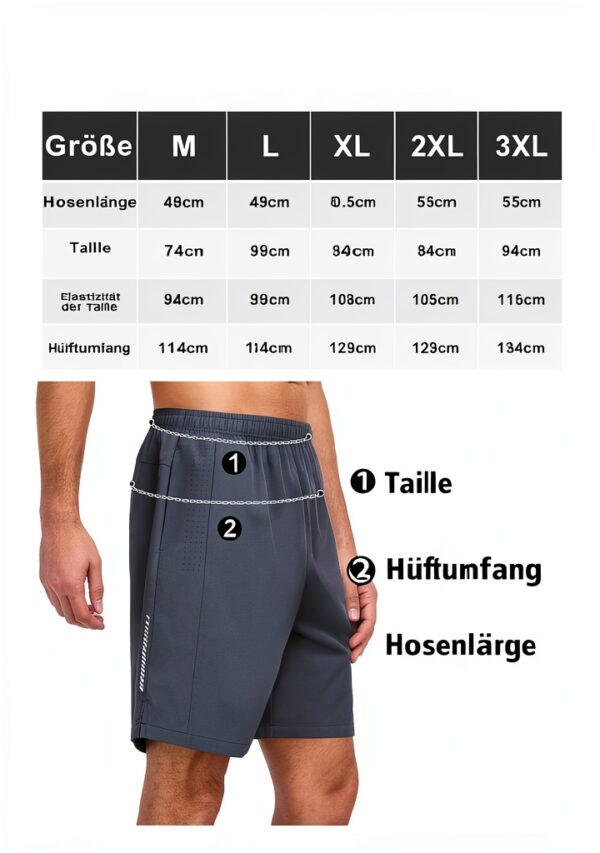 Herren Sportshorts atmungsaktiv reflektierend Laufshorts-4