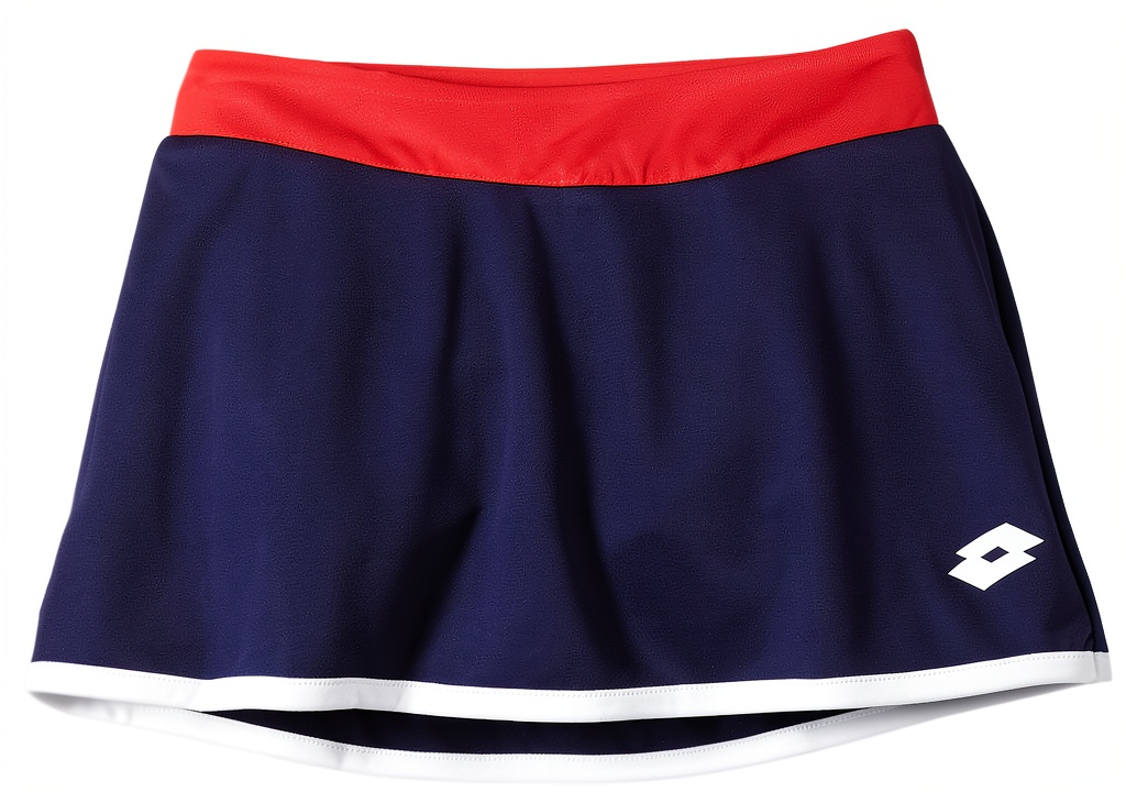 Lotto Sport Mädchen Skirt Piper in Weiß/Blau/Rot auf einem Tennisplatz