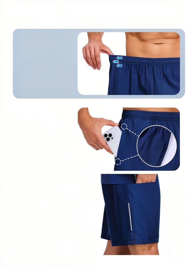 Herren Sportshorts atmungsaktiv reflektierend Laufshorts-3