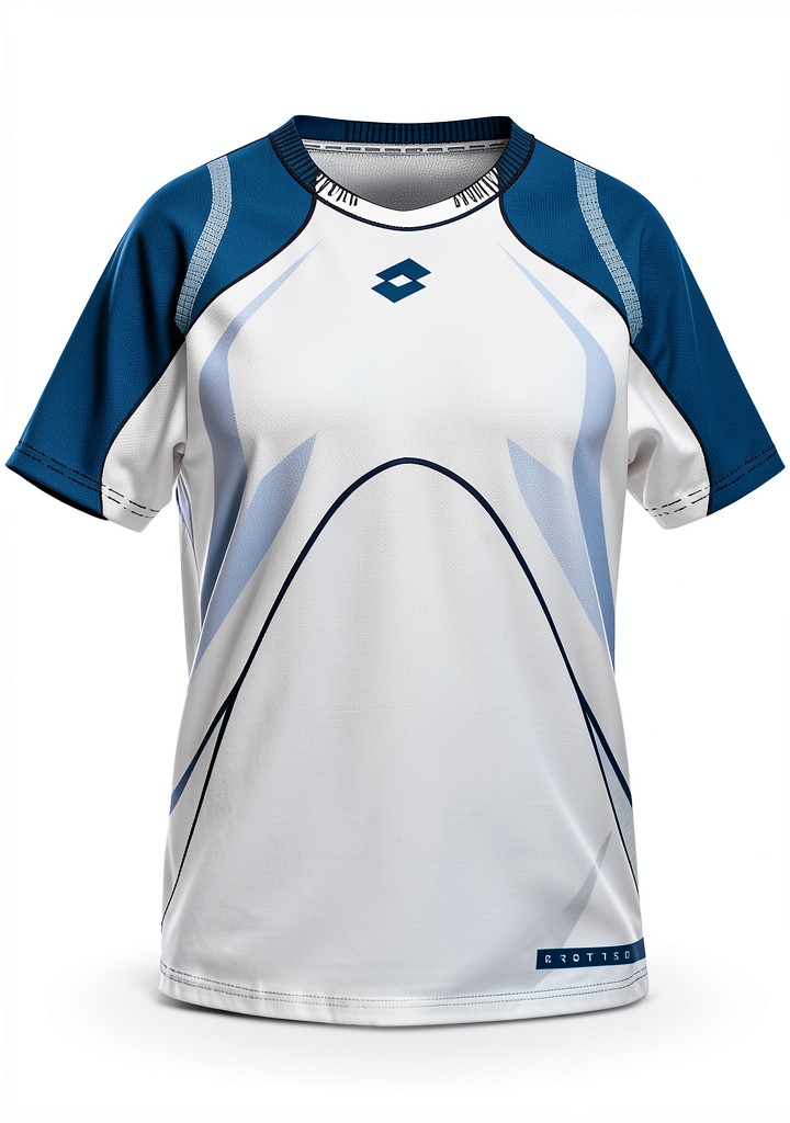 Lotto T-Shirt Zhero in weiß/nachtblau auf einem Herrenmodell