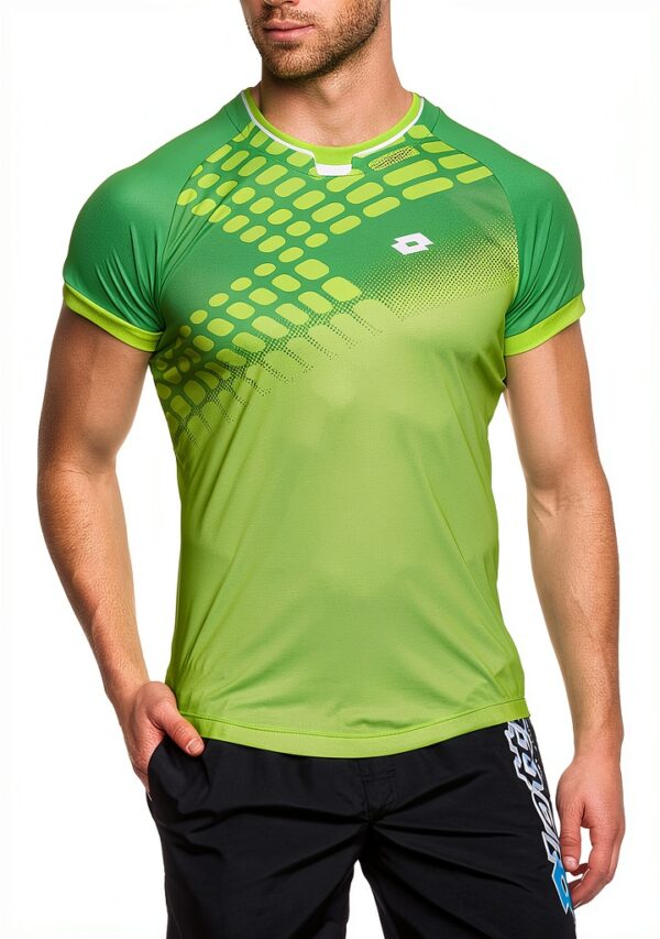 Lotto Sport Herren T-Shirt Slim Fit Leuchtgrün Poly-0