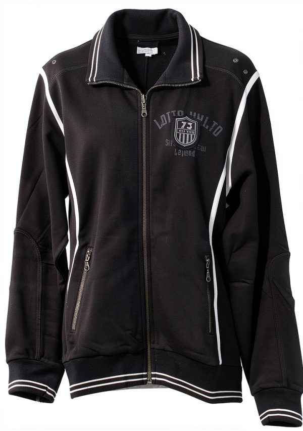 Lotto Sport Jacke Herren Schwarz Baumwolle Fleece Activewear