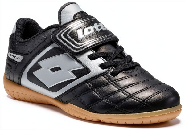 Lotto Futsalschuhe Kunstleder Hallenfußball Jungen Schwarz-0