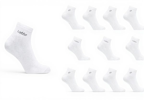 Lotto Herren Sportsocken kurz Weiß Baumwolle 6er Pack