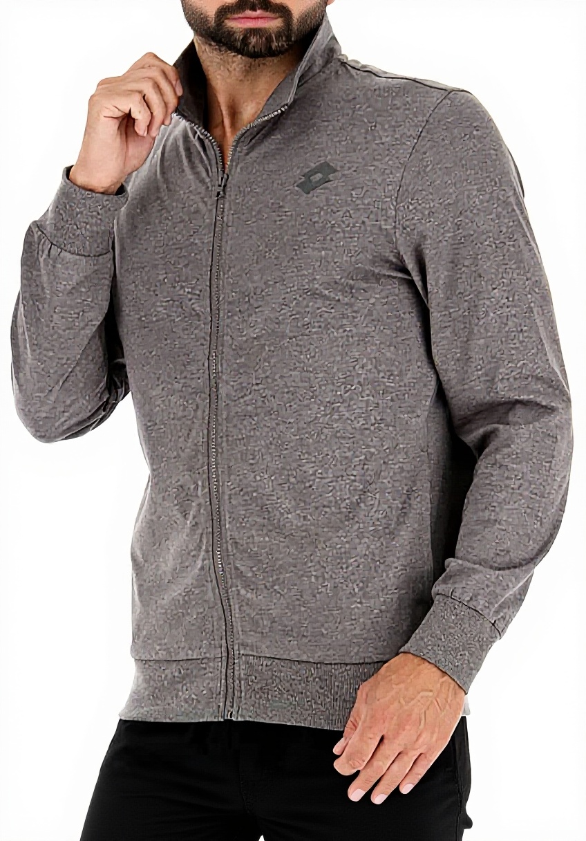 Lotto Herren Strickjacke in Grau mit Reißverschluss und Stehkragen