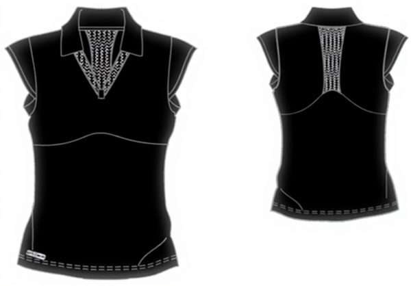 Lotto Polo Elegy Damen schwarz Tennis Teamsport Poly Piquet