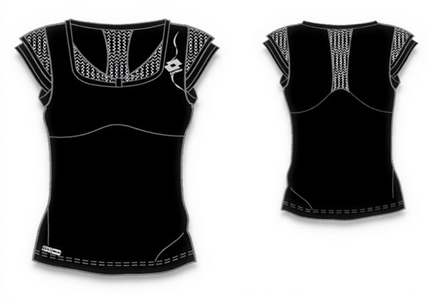 Lotto T-Shirt Elegy Damen schwarz Poly Micro Piquet