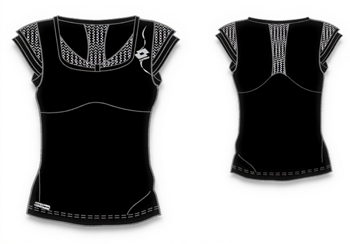 Lotto Sport T-Shirt Elegy Damen in Schwarz auf einer Sportlerin