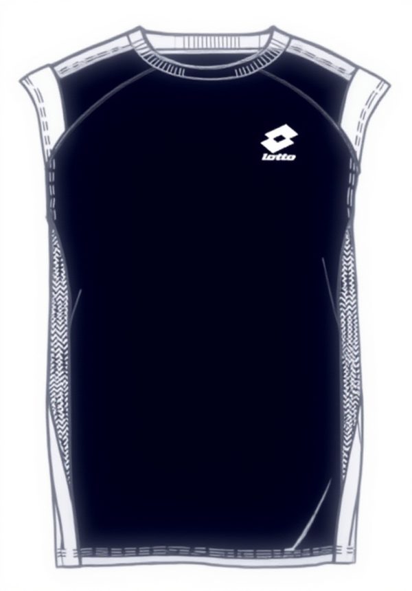 Lotto T-Shirt Herren Dark Navy White Polyester Regular Fit