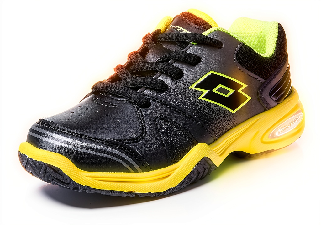 Lotto T-Strike Lauflernschuhe in Schwarz Grün an Kinderfüßen