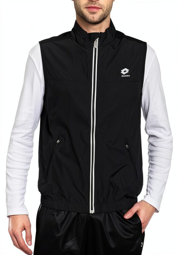 Lotto Sport Herrenjacke microft ciré leicht tailiert Schwarz-0