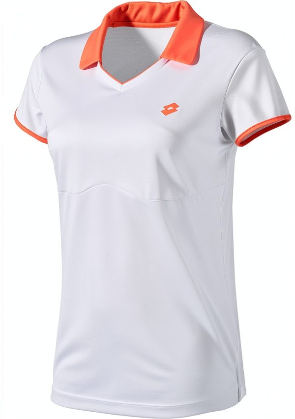 Lotto Sport Damen Polo Kurzarm Nixia Weiß Karrottenfarbe