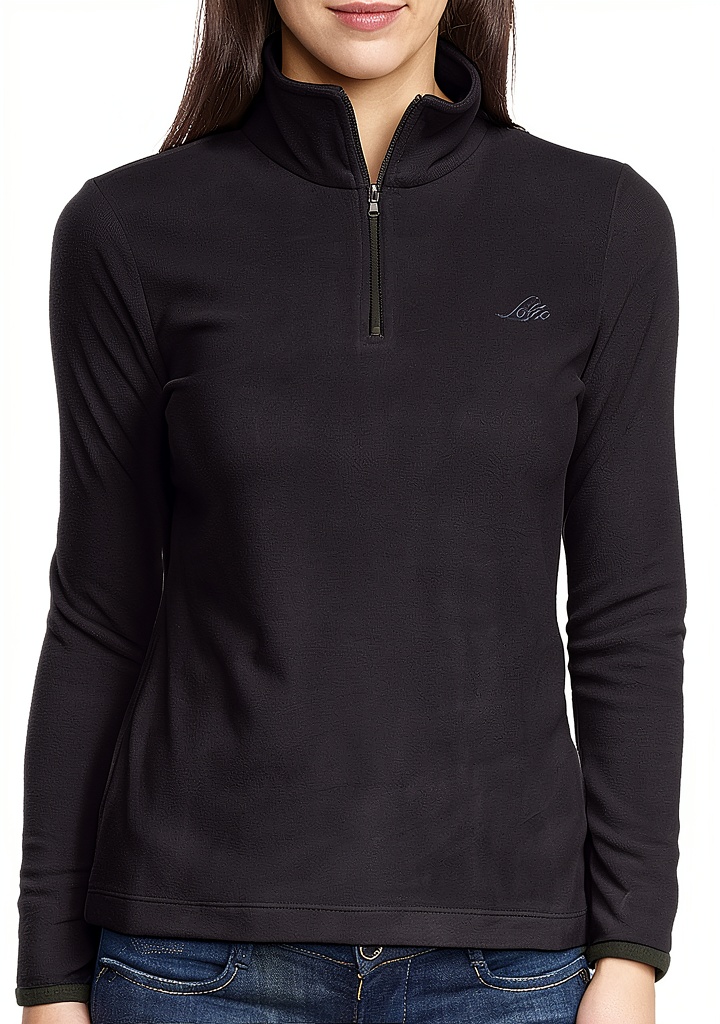 Lotto Sport Damen Sweatshirt Denise Pile BS Poly in der Farbe Navy, getragen in einer Freizeitsituation