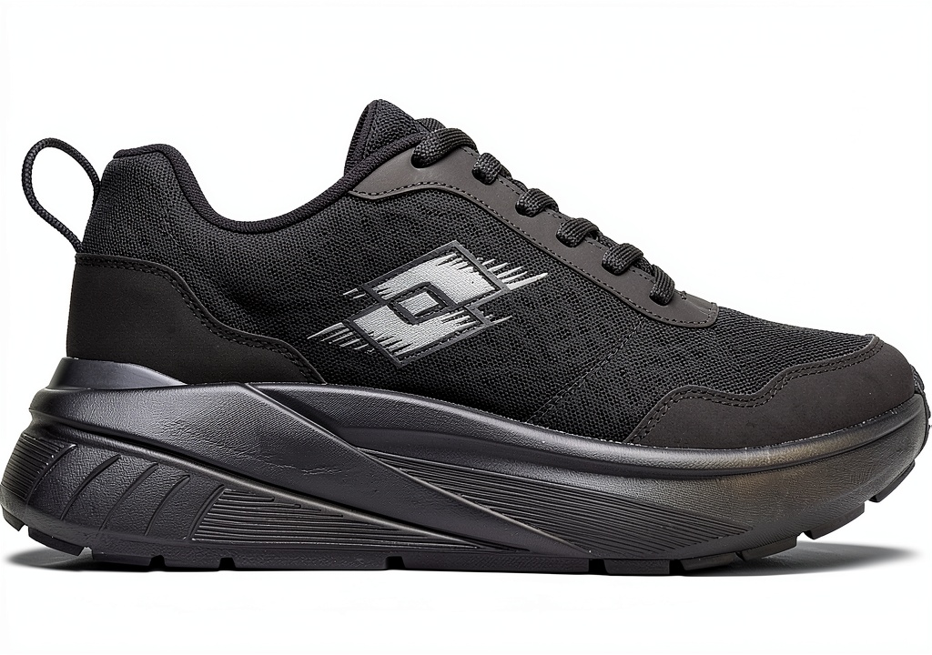Lotto Unisex DYNATIV OC Sneaker in Schwarz-Dunkelgrau auf grauem Hintergrund