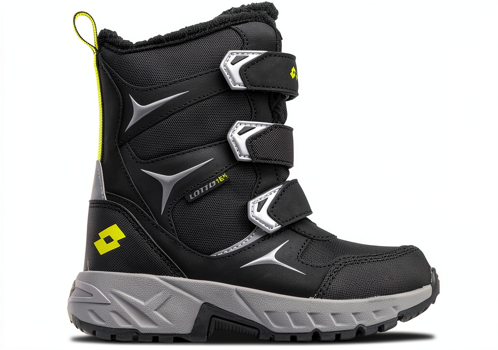 Lotto Kinderstiefel in Red Silver auf Waldboden