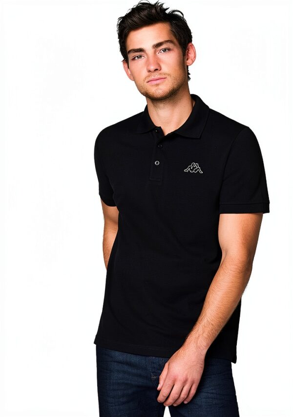 Kappa Herren Poloshirt 2er Set Baumwolle Fit – Weiß Blau Schwarz-2