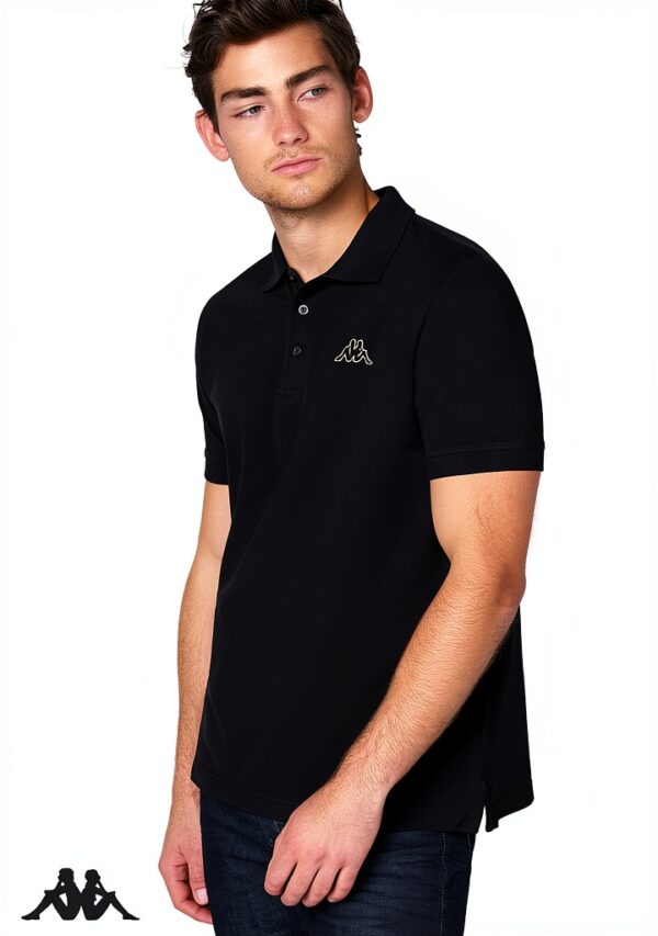 Kappa Herren Poloshirt 2er Set Baumwolle Fit – Weiß Blau Schwarz-6