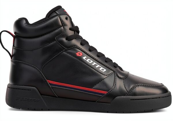 Lotto Mid-Cut Sneaker Weiß-Rot, Mesh-Zunge, gepolsterte Schaftkante-0