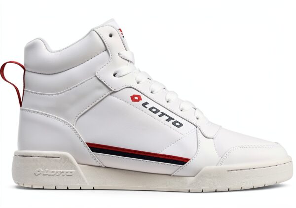 Lotto Mid-Cut Sneaker Weiß Rot Damen Komfort Mesh Größe 37 EU-0