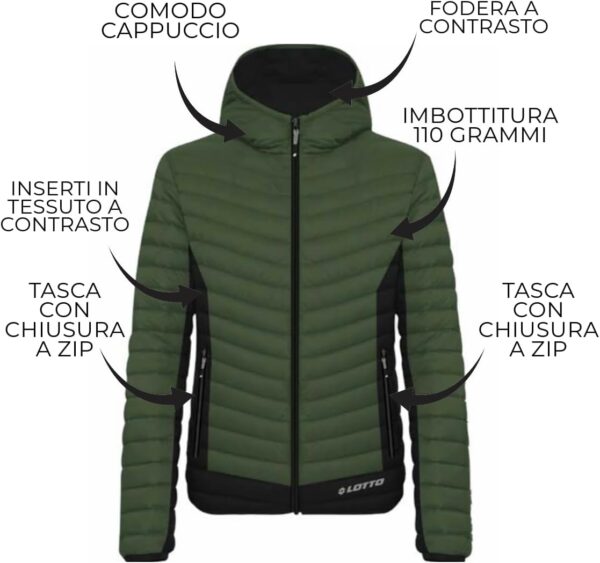 Lotto Winter-Daunenjacke für Herren, gesteppt, 110 g, 4 Jahreszeiten, gefüttert, Winterjacke-2