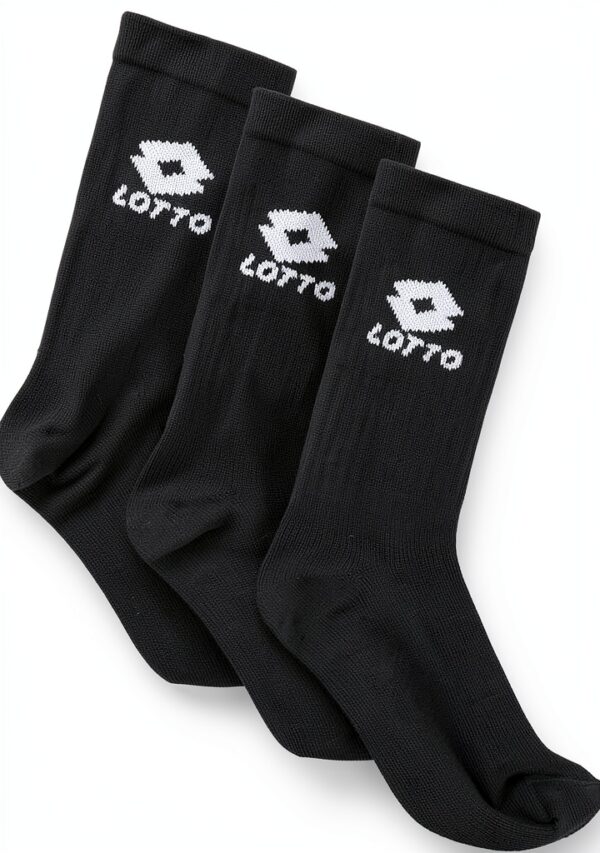 Lotto Unisex Socken 3er Pack – Caviar & Weiß, hoher Tragekomfort-0