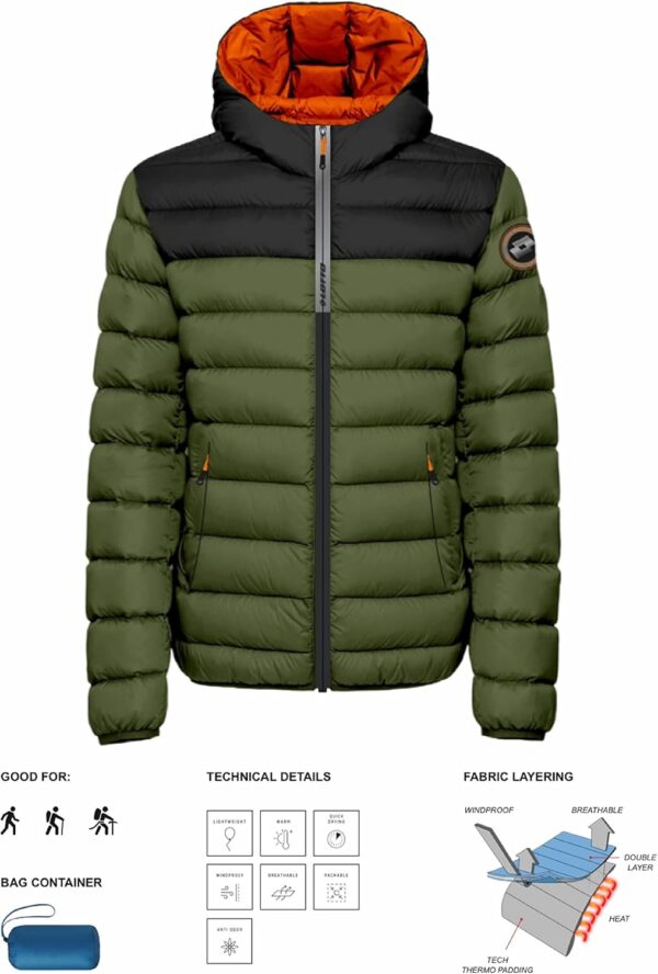 Lotto Winter-Daunenjacke für Herren, gesteppt, 110 g, 4 Jahreszeiten, gefüttert, Winterjacke-1