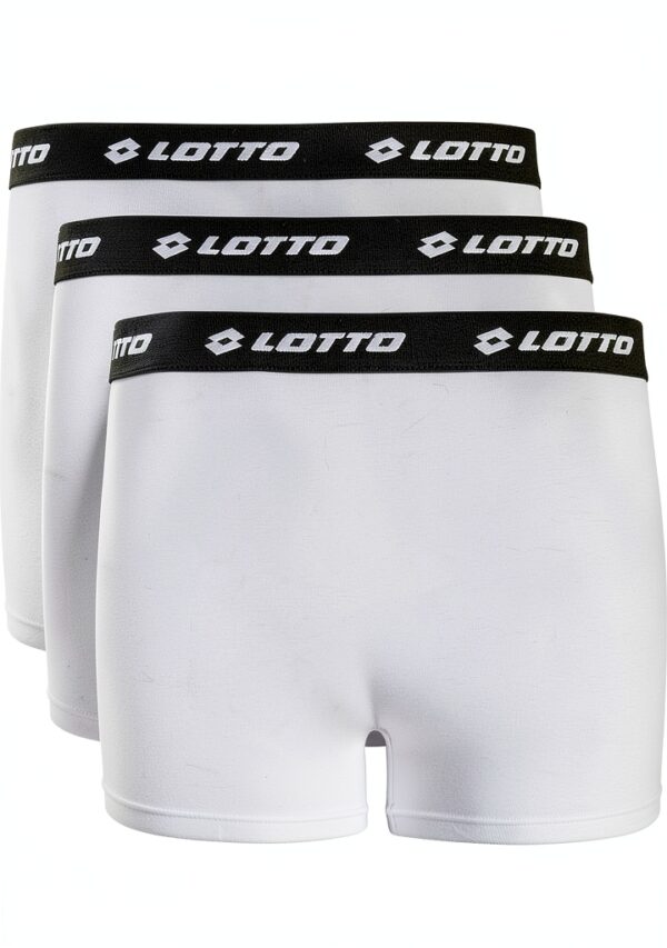 Lotto 1124030 Herren Boxershorts 3er Pack Baumwollmix Caviar und Weiß-2