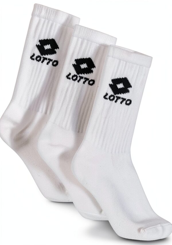 Lotto Unisex Socken 3er Pack – Caviar & Weiß, hoher Tragekomfort-0