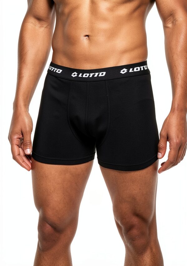 Lotto Boxershorts Herren 3er Pack Retro, Caviar und Weiß, Regular Fit-4