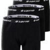 Lotto Boxershorts Herren 3er Pack Retro, Caviar und Weiß, Regular Fit-0