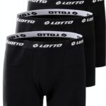 Lotto Boxershorts Herren 3er Pack Retro, Caviar und Weiß, Regular Fit-0