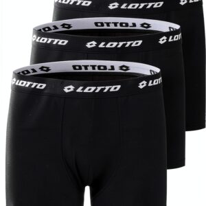 Lotto Boxershorts Herren 3er Pack Retro, Caviar und Weiß, Regular Fit-0