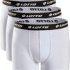 Lotto 1124030 Herren Boxershorts 3er Pack Baumwollmix Caviar und Weiß-0