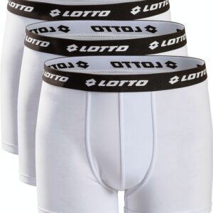 Lotto 1124030 Herren Boxershorts 3er Pack Baumwollmix Caviar und Weiß-0